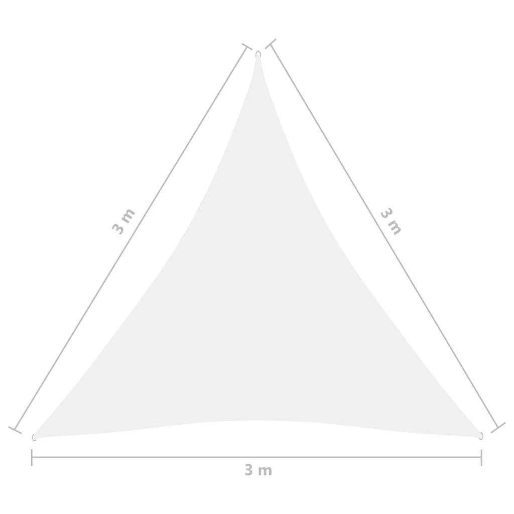 Helloshop26 - Voile toile d'ombrage parasol tissu oxford triangulaire 3 x 3 x 3 m blanc - Image 6