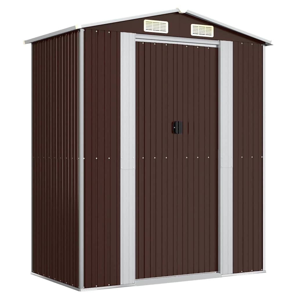 Abri de jardin acier galvanisé marron foncé 192 x 108 x 223 cm - PANGIVO - Image 2