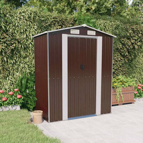 Abri de jardin acier galvanisé marron foncé 192 x 108 x 223 cm - PANGIVO - Image 1