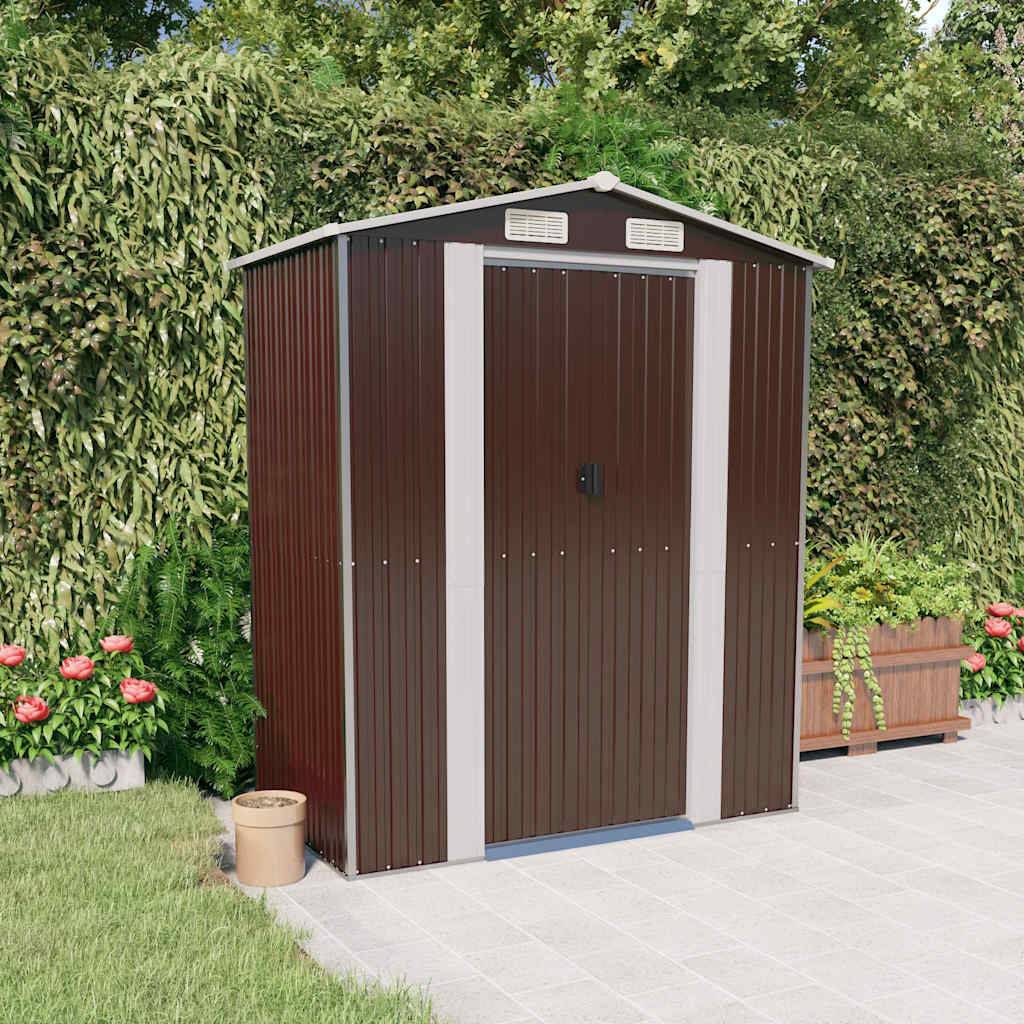Abri de jardin acier galvanisé marron foncé 192 x 108 x 223 cm - PANGIVO - Image 1
