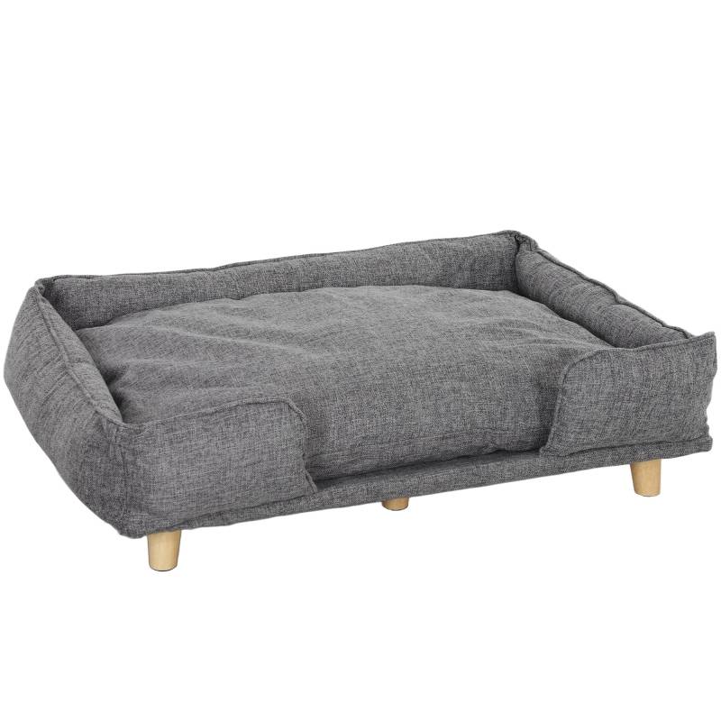 Canapé Chien Design Surélevé Coussin Moelleux Lavable Repos Gris Foncé - ComfortXL Outdoor Living - Image 2