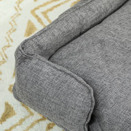 Canapé Chien Design Surélevé Coussin Moelleux Lavable Repos Gris Foncé - ComfortXL Outdoor Living - Image 6