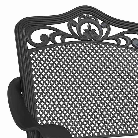 Ensemble de tables de jardin aluminium coulé noir 80 x 80 x 75 cm, Poids :27.42kg - PANGIVO - Image 8