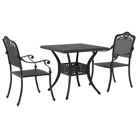 Ensemble de tables de jardin aluminium coulé noir 80 x 80 x 75 cm, Poids :27.42kg - PANGIVO - Image 2