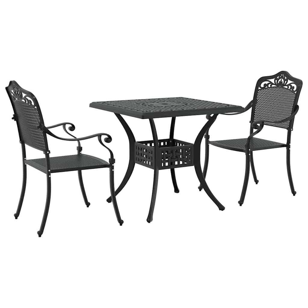 Ensemble de tables de jardin aluminium coulé noir 80 x 80 x 75 cm, Poids :27.42kg - PANGIVO - Image 2