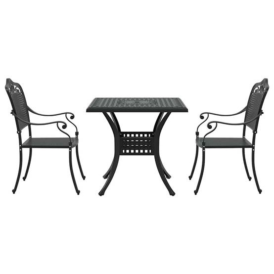 Ensemble de tables de jardin aluminium coulé noir 80 x 80 x 75 cm, Poids :27.42kg - PANGIVO - Image 6