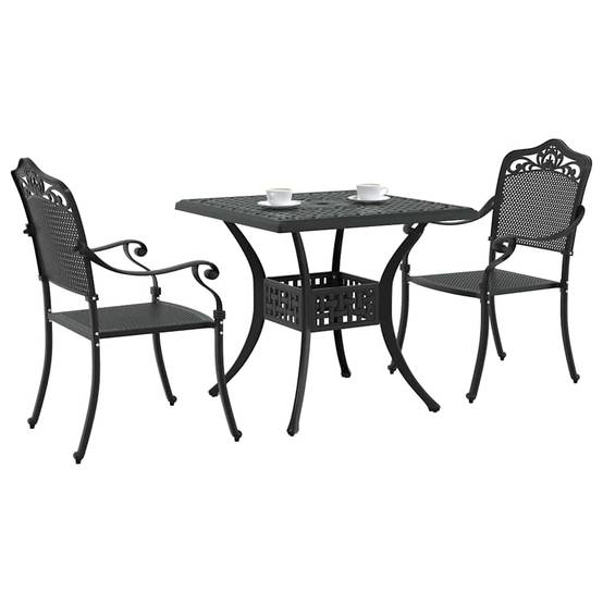 Ensemble de tables de jardin aluminium coulé noir 80 x 80 x 75 cm, Poids :27.42kg - PANGIVO - Image 3