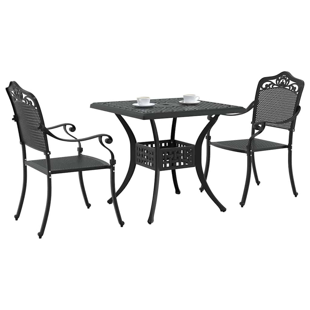 Ensemble de tables de jardin aluminium coulé noir 80 x 80 x 75 cm, Poids :27.42kg - PANGIVO - Image 3