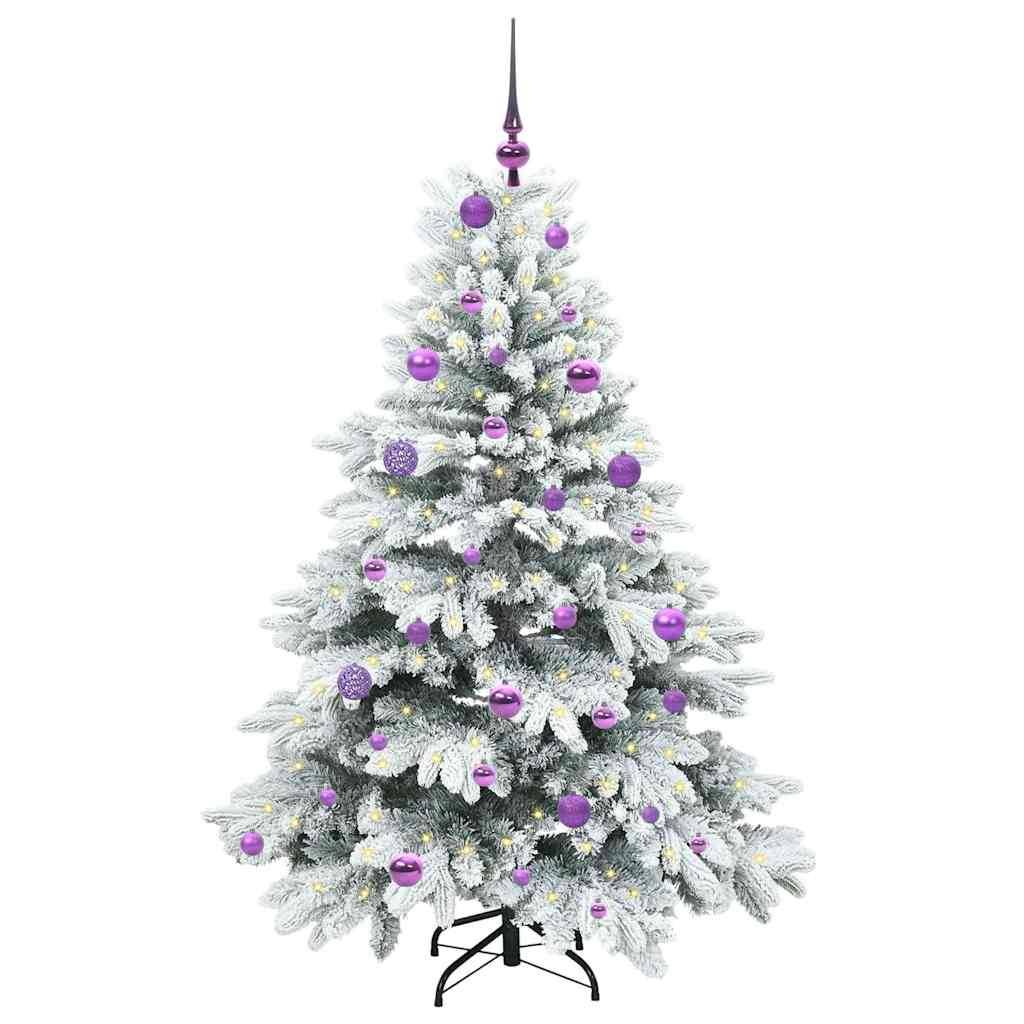 Sapin de Noël Lumineux 150 cm, 150 LED 8 Modes et Pack 61 Boules, Aspect Naturel PE/PVC – ComfortXL Outdoor Living - Image 3