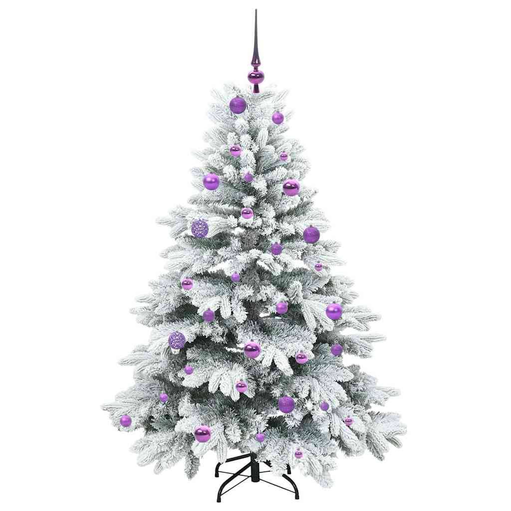 Sapin de Noël Lumineux 150 cm, 150 LED 8 Modes et Pack 61 Boules, Aspect Naturel PE/PVC – ComfortXL Outdoor Living - Image 4