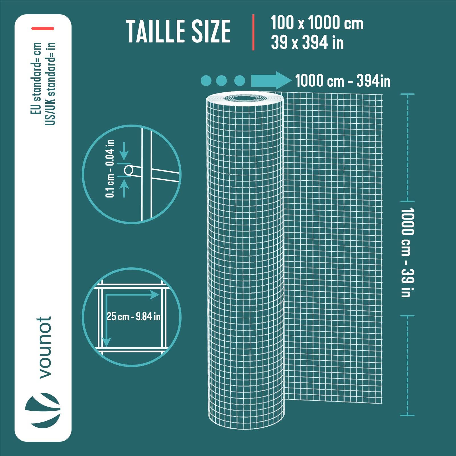 Grillage soudé plastifié PVC rouleau 1x10m vert - Maille 25mm Fil 1mm - Treillis et clôture métallique VOUNOT® - Image 3
