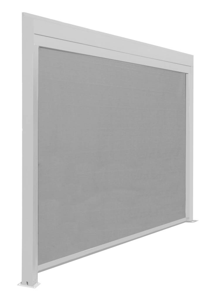 Proloisirs - Rideau BioClim 3M pour Pergola Adossée - Aluminium époxy blanc - TPEP perle