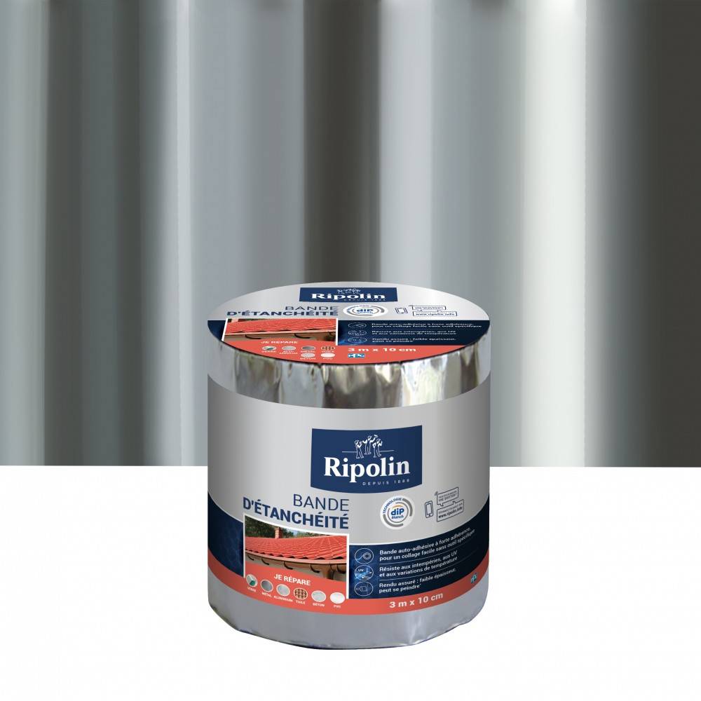Ripolin - Bande d'étanchéité Adhésive ripolin, 3 m x 10 cm, aluminium - Image 1
