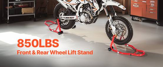 VEVOR Béquille Roue Avant et Arrière Lève-moto Capacité 385,6 kg Bras Oscillant - Image 9