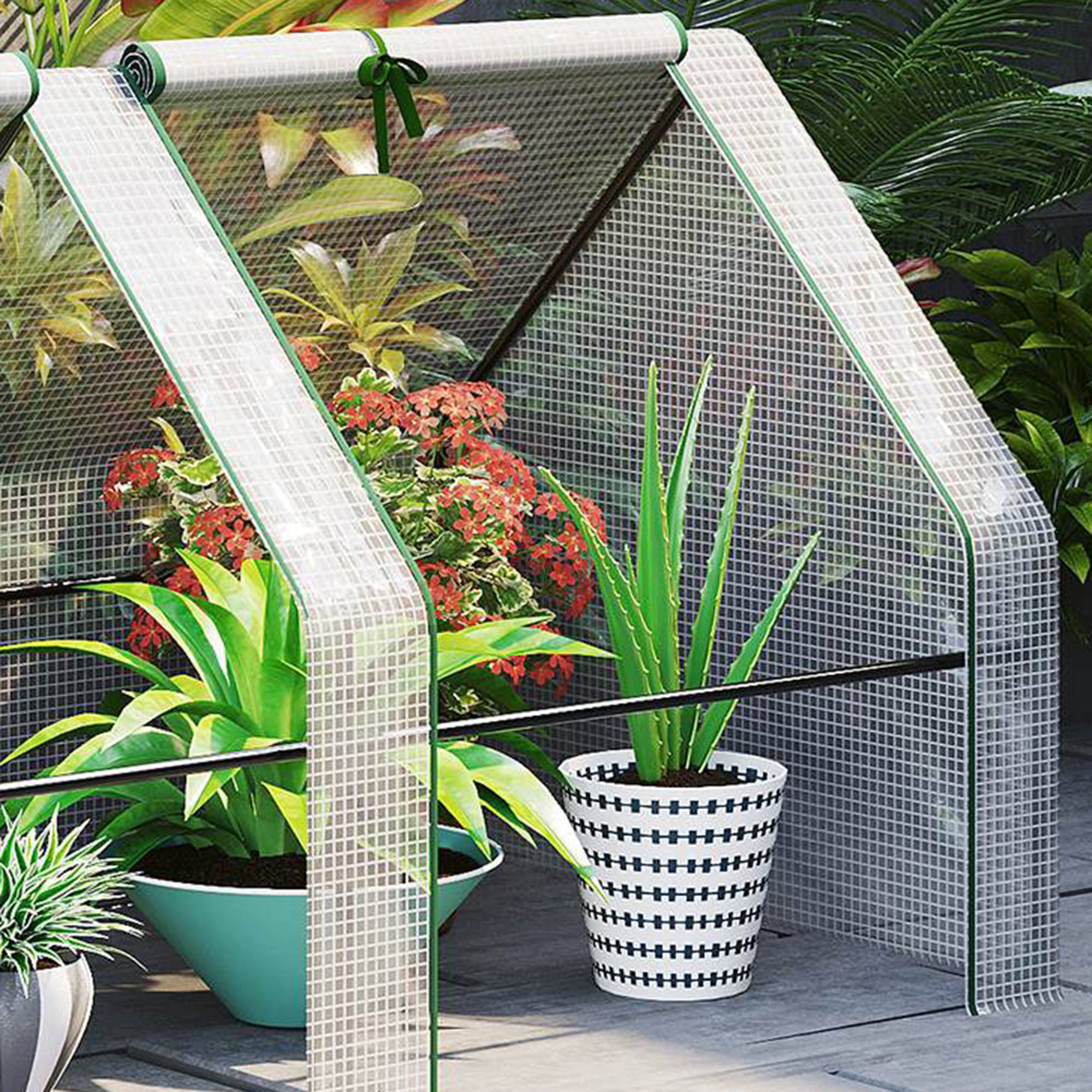 Mini serre tunnel PE pour jardin potager Protection UV 180x90x90cm Blanc - ComfortXL Outdoor Living - Image 10