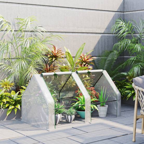 Mini serre tunnel PE pour jardin potager Protection UV 180x90x90cm ...