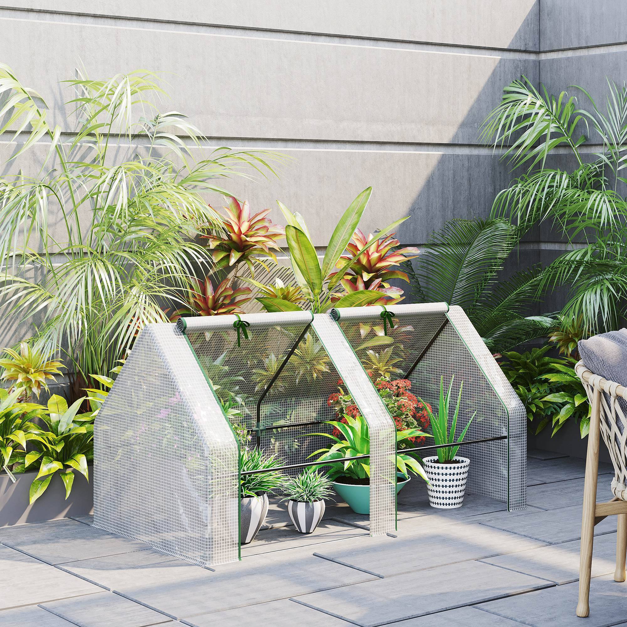 Mini serre tunnel PE pour jardin potager Protection UV 180x90x90cm ...