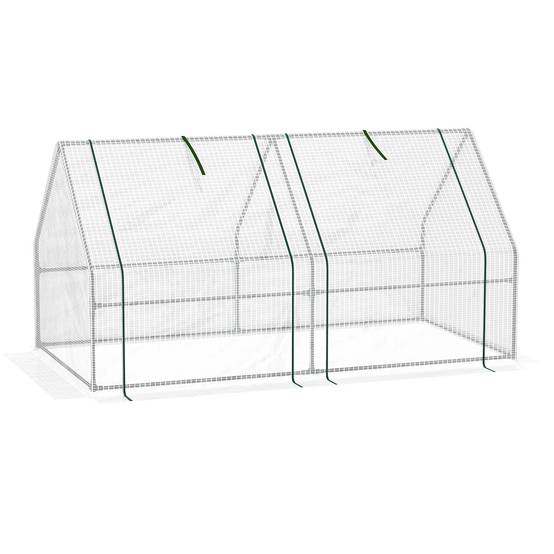 Mini serre tunnel PE pour jardin potager Protection UV 180x90x90cm Blanc - ComfortXL Outdoor Living - Image 2