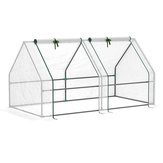 Mini serre tunnel PE pour jardin potager Protection UV 180x90x90cm Blanc - ComfortXL Outdoor Living - Image 1