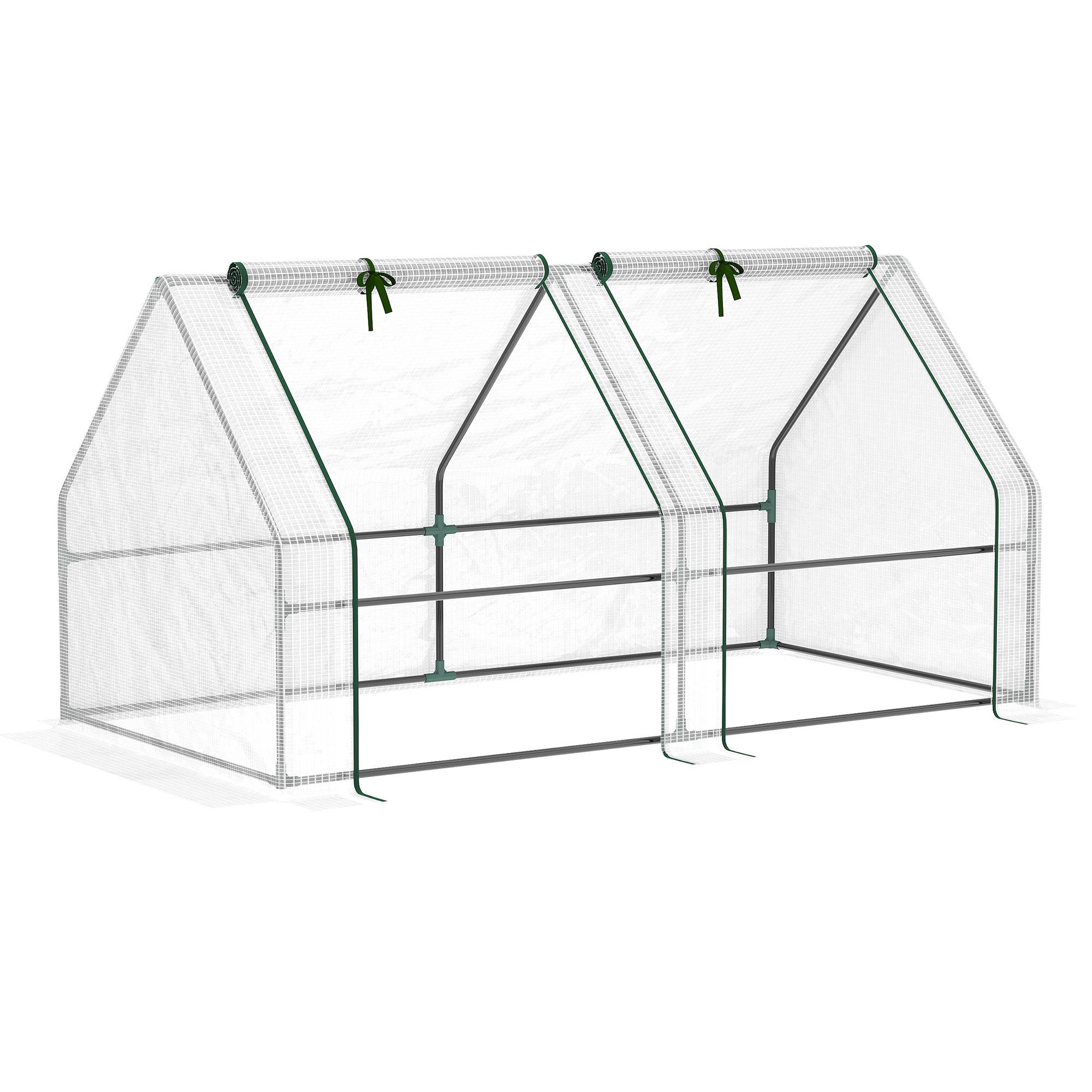 Mini serre tunnel PE pour jardin potager Protection UV 180x90x90cm Blanc - ComfortXL Outdoor Living - Image 1