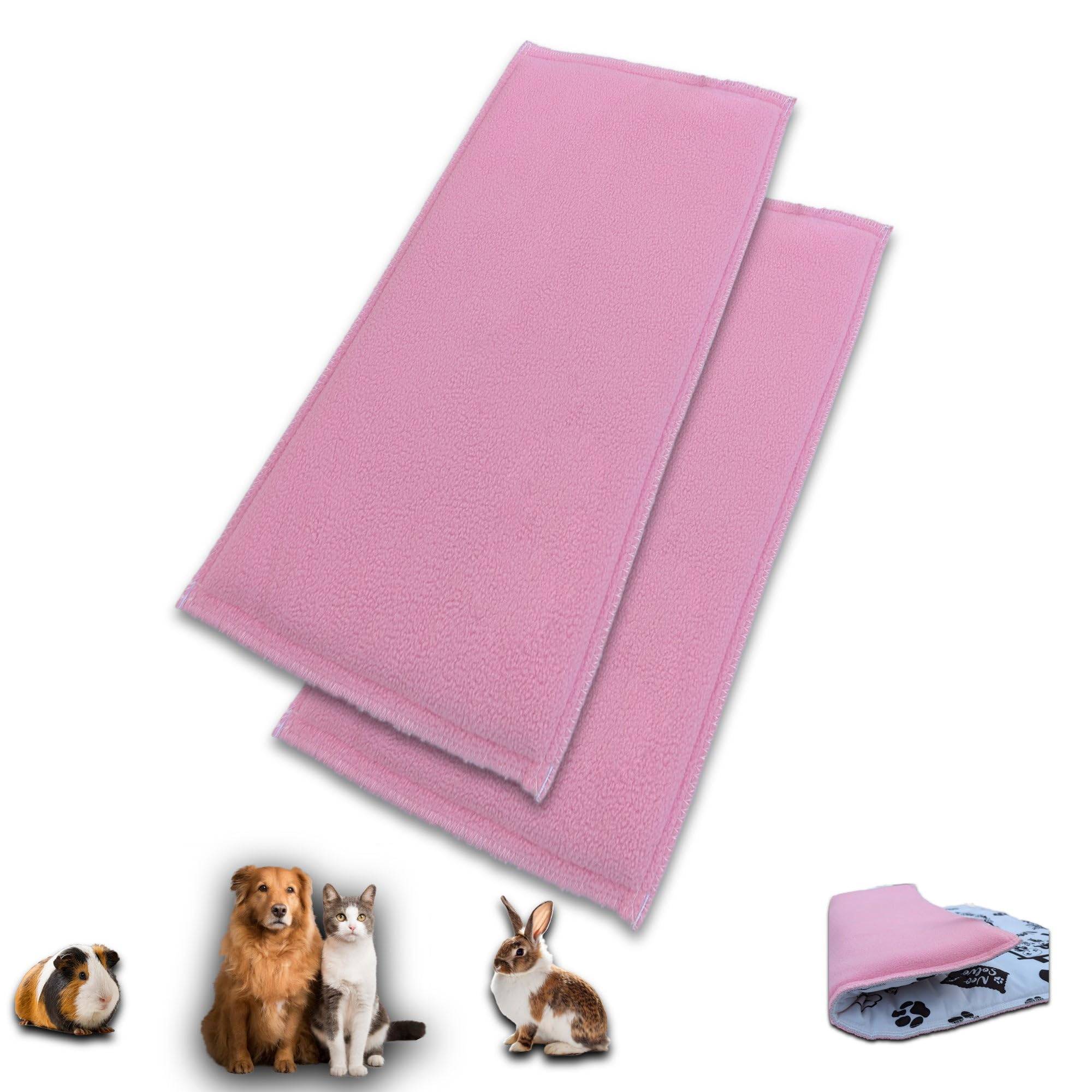 Lot de 2 - Tapis pour Cochon d'inde et Lapin en Polaire 120 x 60 cm  - Polaire Absorbant, Lavable en Machine, Economique - Neo Solvo - Image 1