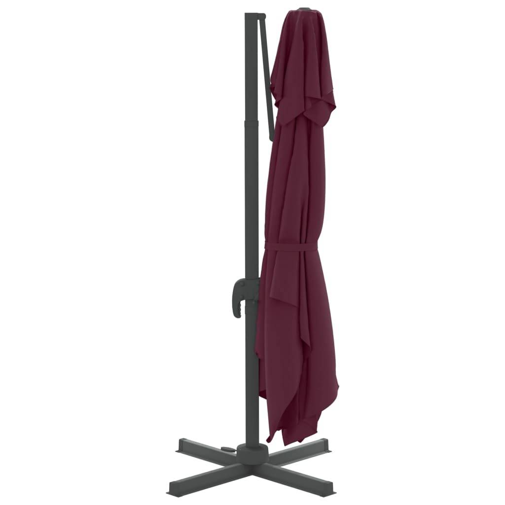 Helloshop26 - Parasol meuble de jardin cantilever à double toit 300 x 300 cm bordeaux rouge - Image 4