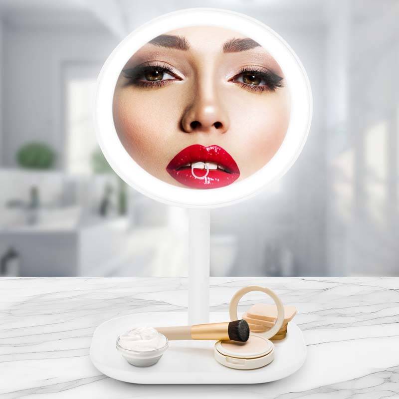 Yoghi - Beauty Stand - Miroir Grossissant Led Tactile - 10x - 16 Cm - Intensité Réglable - Base De Rangement Intégrée - Image 4
