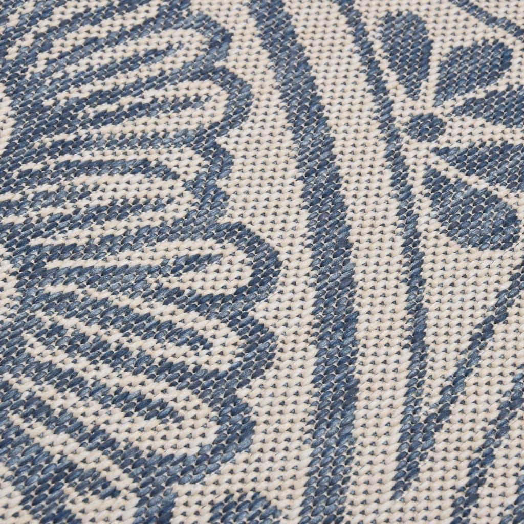 Grand Tapis d'Extérieur à Motif Tissage Plat en PP pour Salon de Jardin Bleu 160x230 cm – ComfortXL Outdoor Living - Image 5