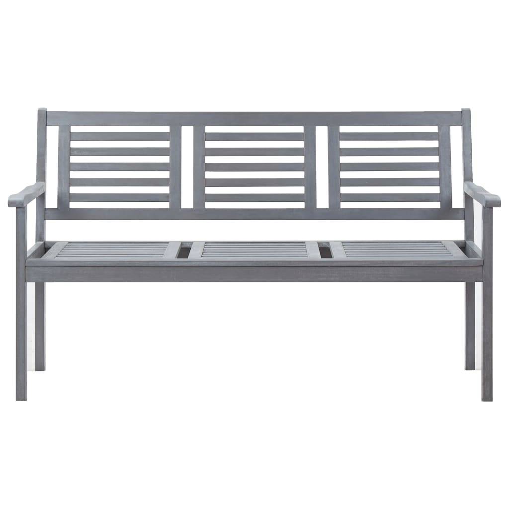 Maison Chic - Banc de jardin - Banc d'extérieur - Banquette 3 places 150 cm Gris Bois d'eucalyptus solide - Image 1