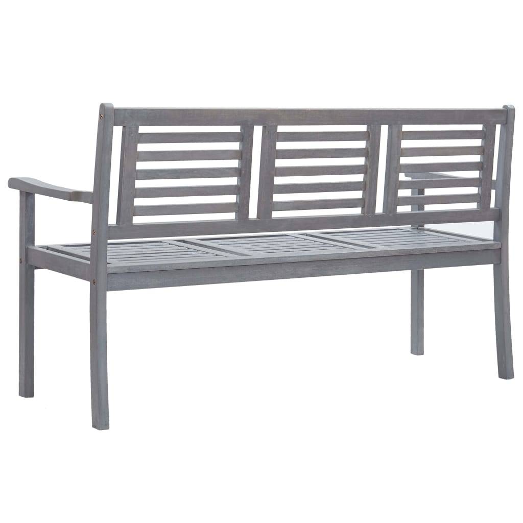 Maison Chic - Banc de jardin - Banc d'extérieur - Banquette 3 places 150 cm Gris Bois d'eucalyptus solide - Image 4
