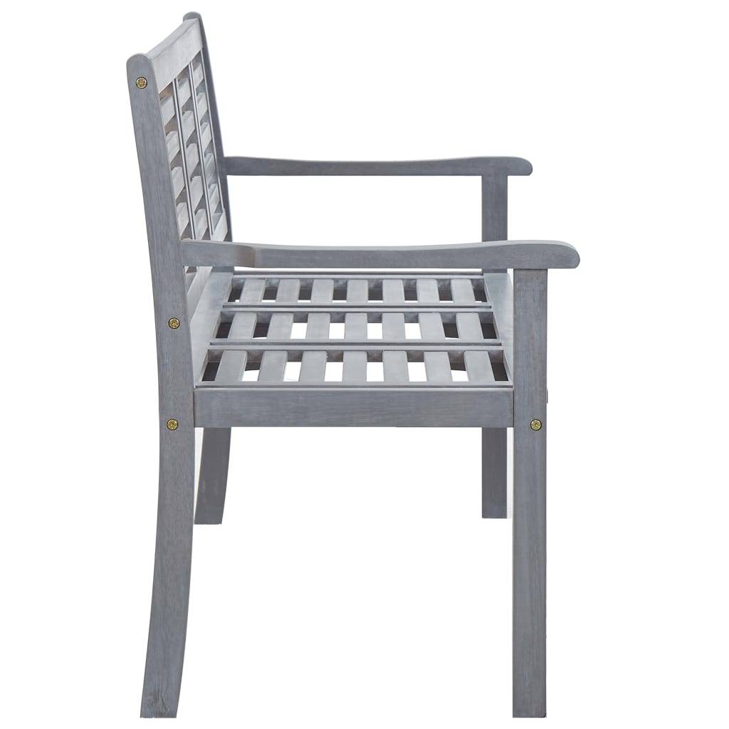 Maison Chic - Banc de jardin - Banc d'extérieur - Banquette 3 places 150 cm Gris Bois d'eucalyptus solide - Image 3