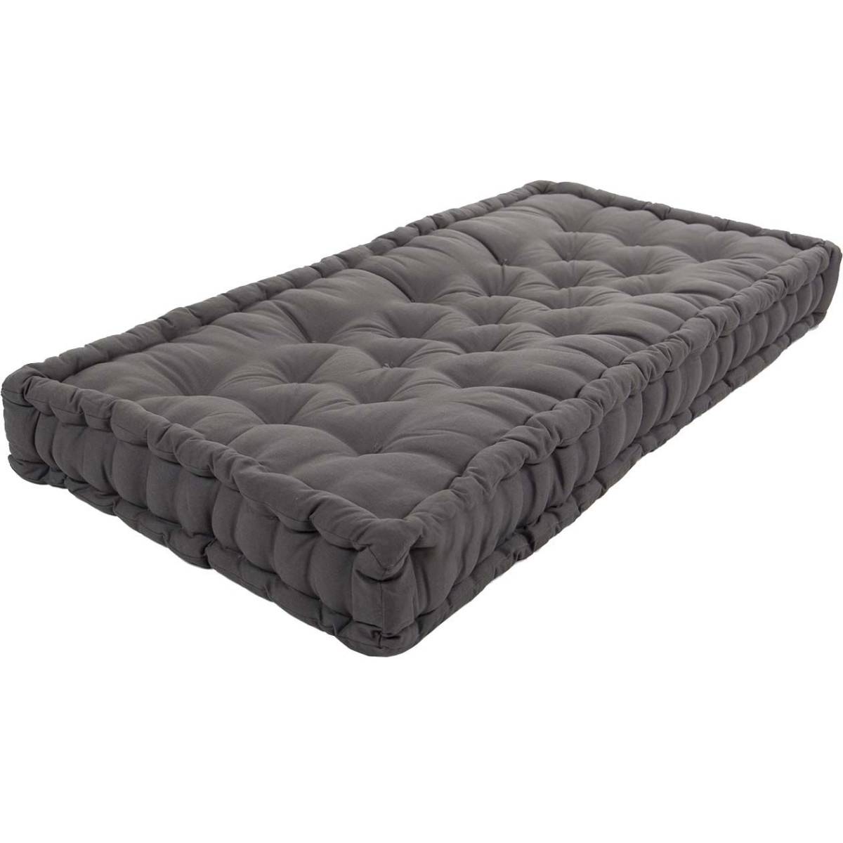 Jardindeco - Coussin de palette en coton coloré 120 x 80 cm Gris Anthracite - Image 1