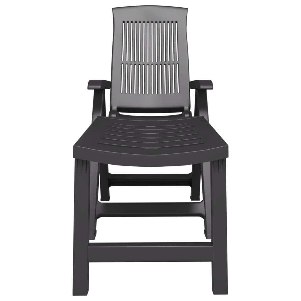 Bain de soleil - Transat - Chaise longue anthracite plastique - MEUBLE PRO - Image 3