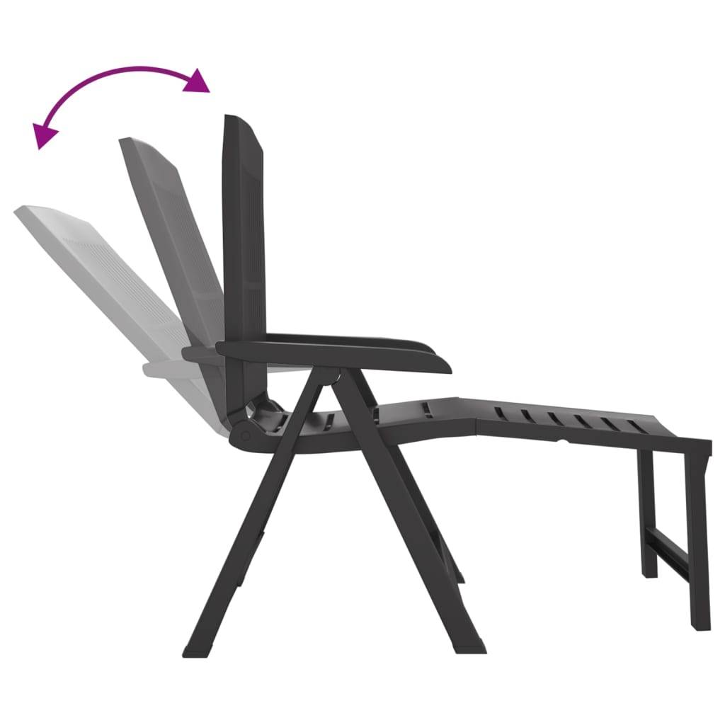 Bain de soleil - Transat - Chaise longue anthracite plastique - MEUBLE PRO - Image 6