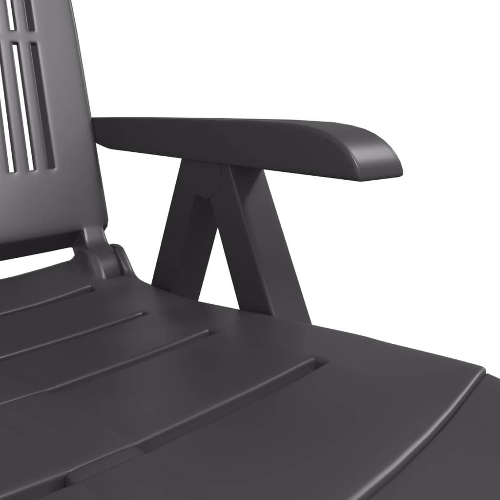 Bain de soleil - Transat - Chaise longue anthracite plastique - MEUBLE PRO - Image 8