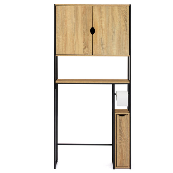 Meuble WC 3 en 1 avec armoires de rangement DETROIT design industriel - Image 3