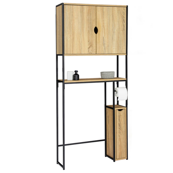 Meuble WC 3 en 1 avec armoires de rangement DETROIT design industriel - Image 2