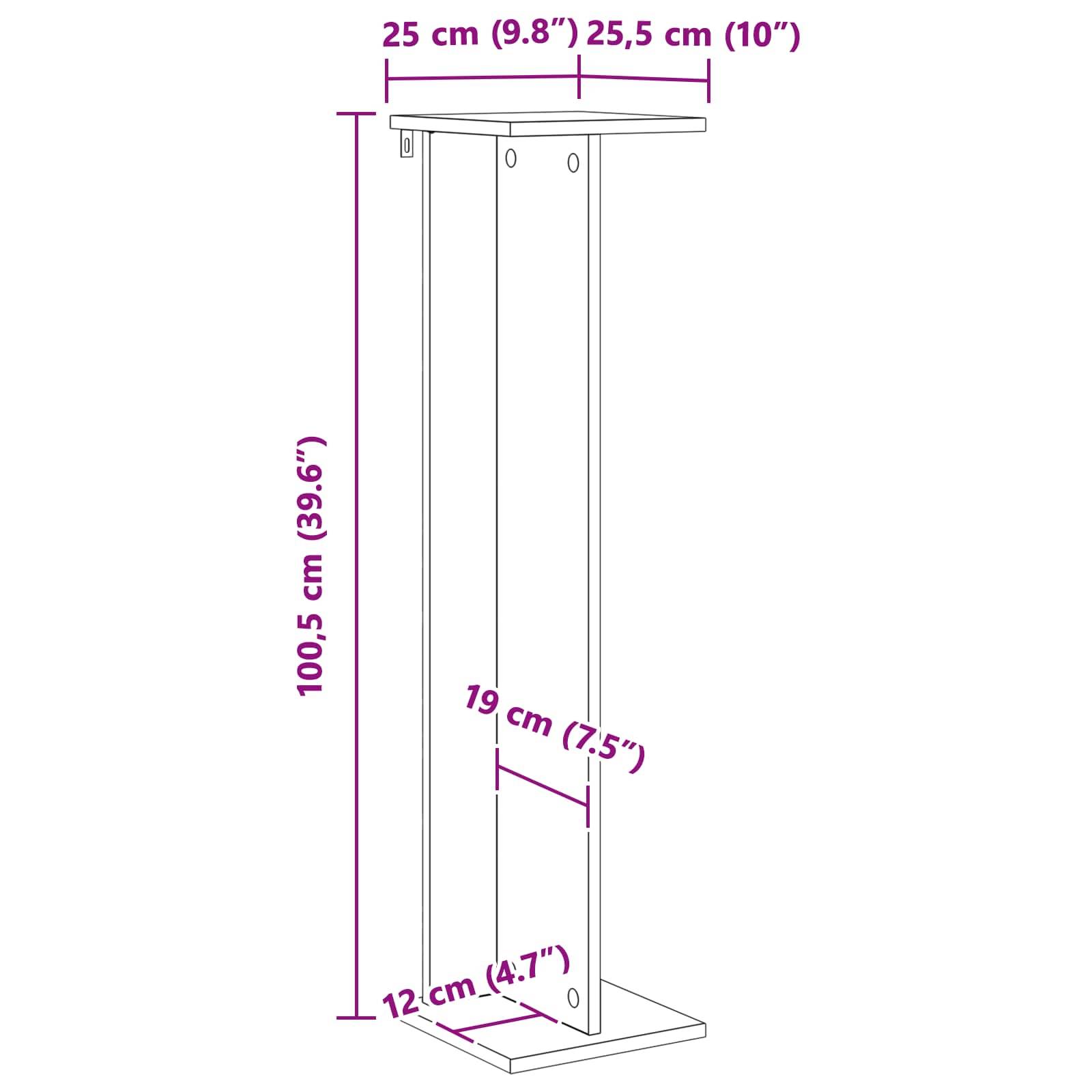 Vidaxl - Support de Plante 2 pcs Blanc 25 x 25,5 x 100,5 cm vidaXL 899627 - Image 3