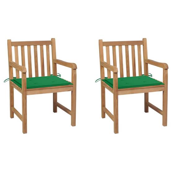 PANGIVO - Chaises de jardin bois teck vert 58 x 60 x 90 cm (lot de 2), Poids :27.41kg - PANGIVO - Image 1