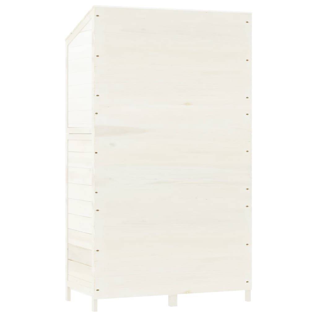 PANGIVO - Remise de jardin en bois massif de sapin - 102x52x174,5 cm - Blanc - Surface au sol 0,53m² - PANGIVO - Image 6