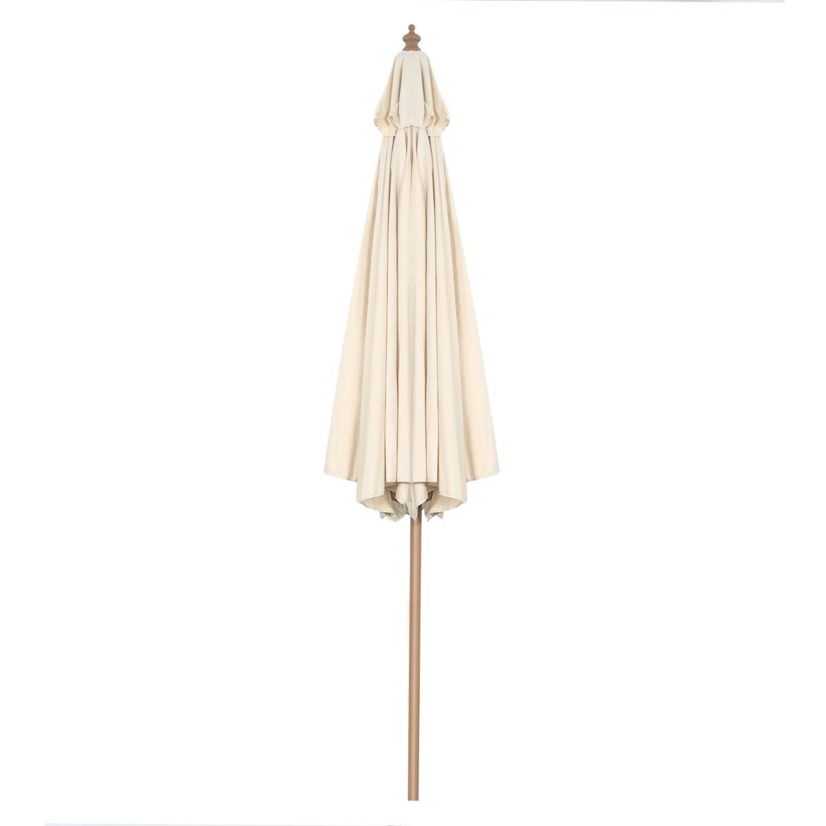 Parasol Inclinable Ø3m Toile Polyester Imperméable avec Cordon de Serrage 8 Baleines Ventilation pour Jardin Cour Café Beige MAISON CHIC - Image 8