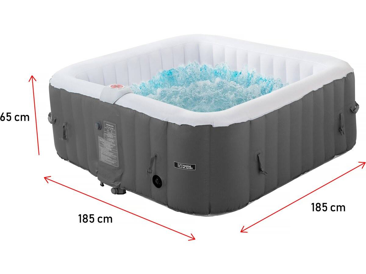 Spa Gonflable "riviera" En Pvc - 6 Places - Gris/blanc -habitat Et Jardin - Image 4