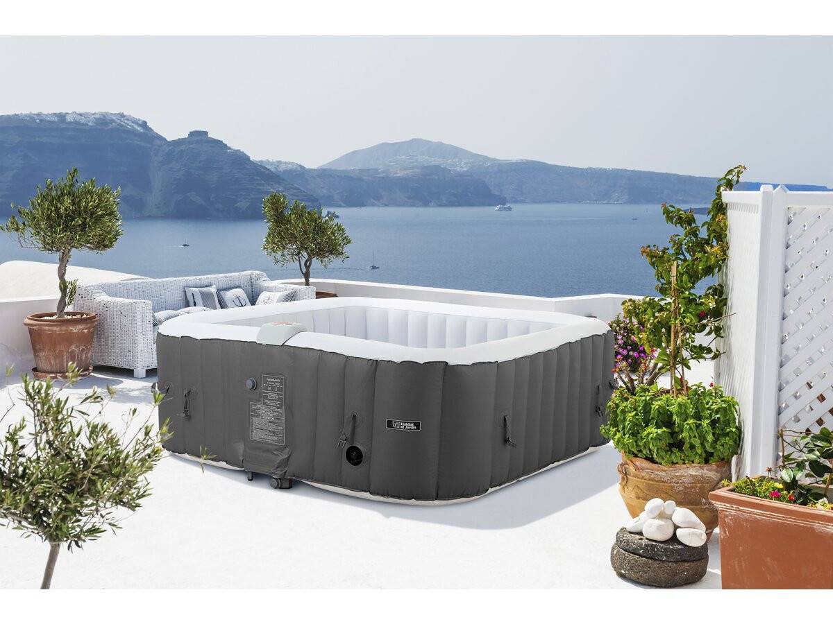 Spa Gonflable "riviera" En Pvc - 6 Places - Gris/blanc -habitat Et Jardin - Image 2
