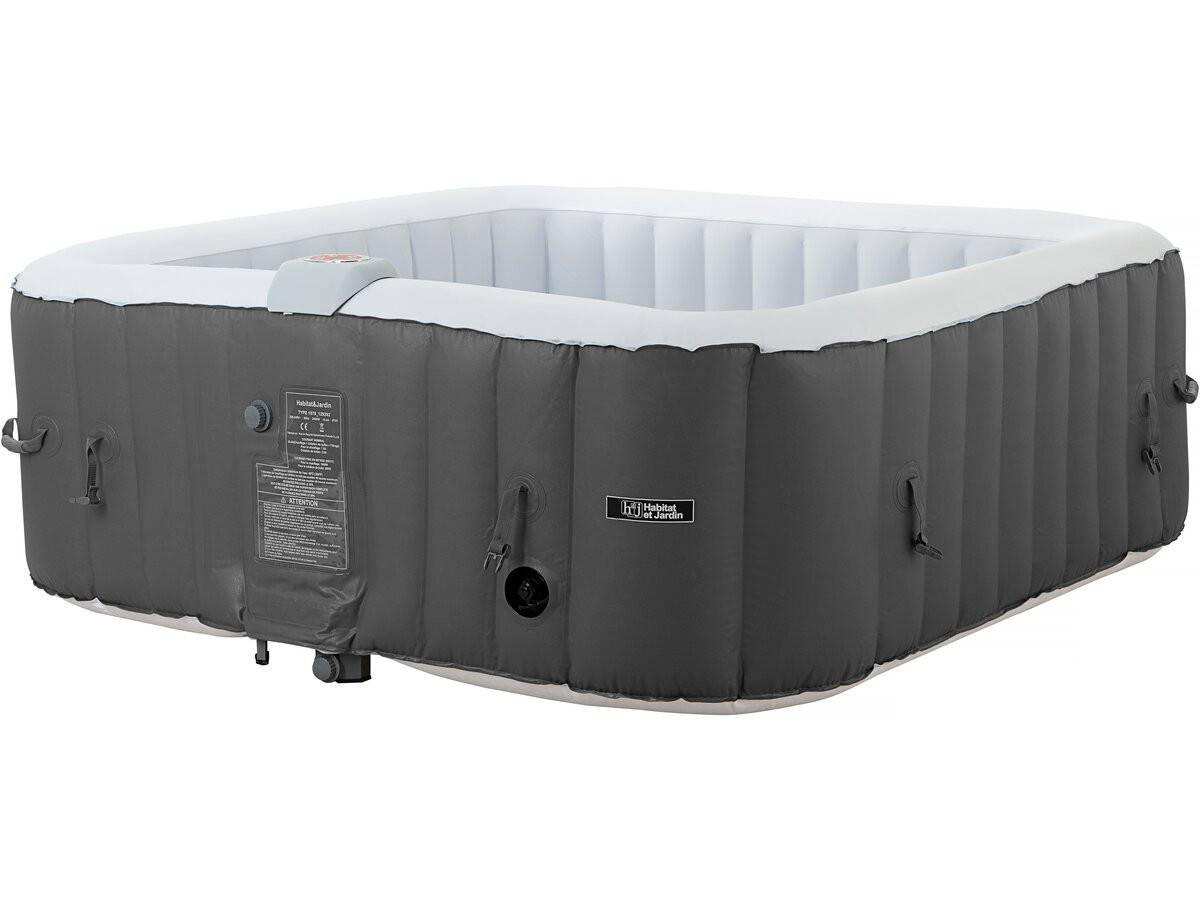 Spa Gonflable "riviera" En Pvc - 6 Places - Gris/blanc -habitat Et Jardin - Image 3