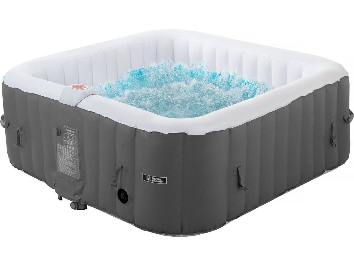 Spa Gonflable "riviera" En Pvc - 6 Places - Gris/blanc -habitat Et Jardin - Image 1