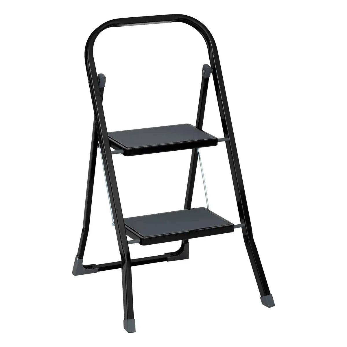 Escabeau 2 Marches en Métal 81cm Noir