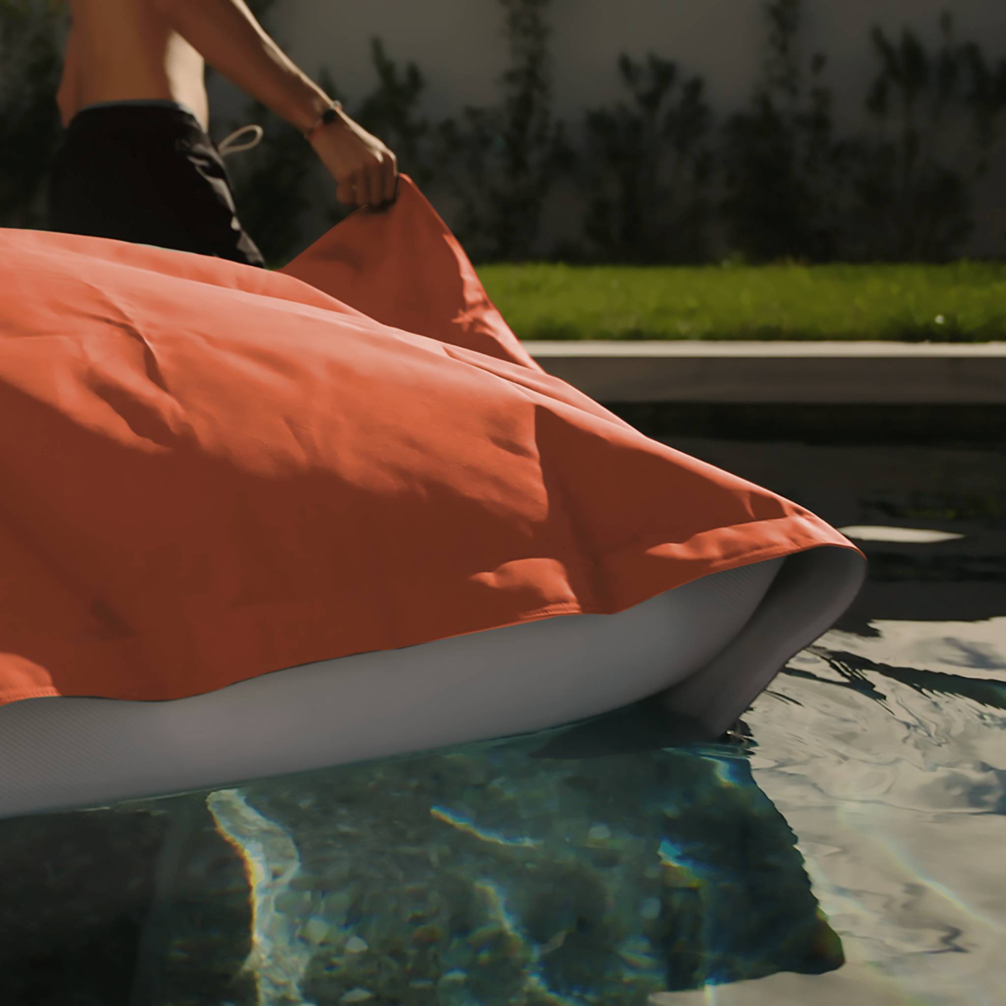 Pouf Géant XXL Déhoussable, Flottant pour Piscine, Terracotta - Déco arts - Image 3