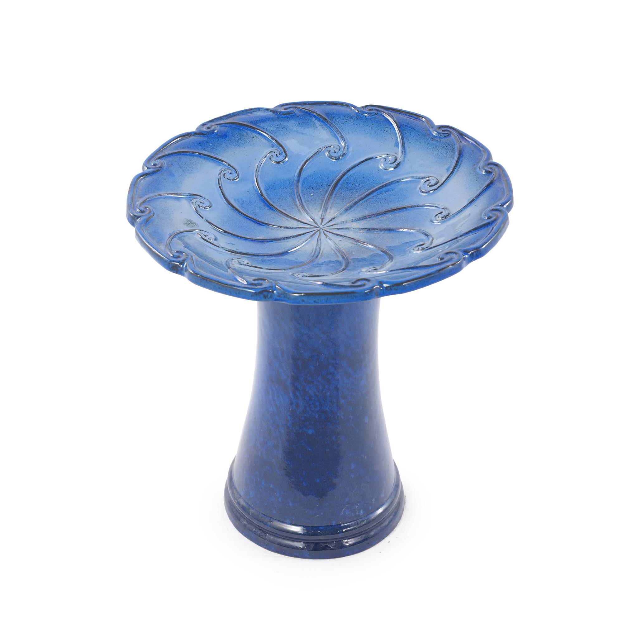 ComfortXL - Bain d’oiseaux en grès Ø 43 x H 45 cm bleu royal pour jardin terrasse abreuvoir décoratif - ComfortXL Outdoor Living - Image 2