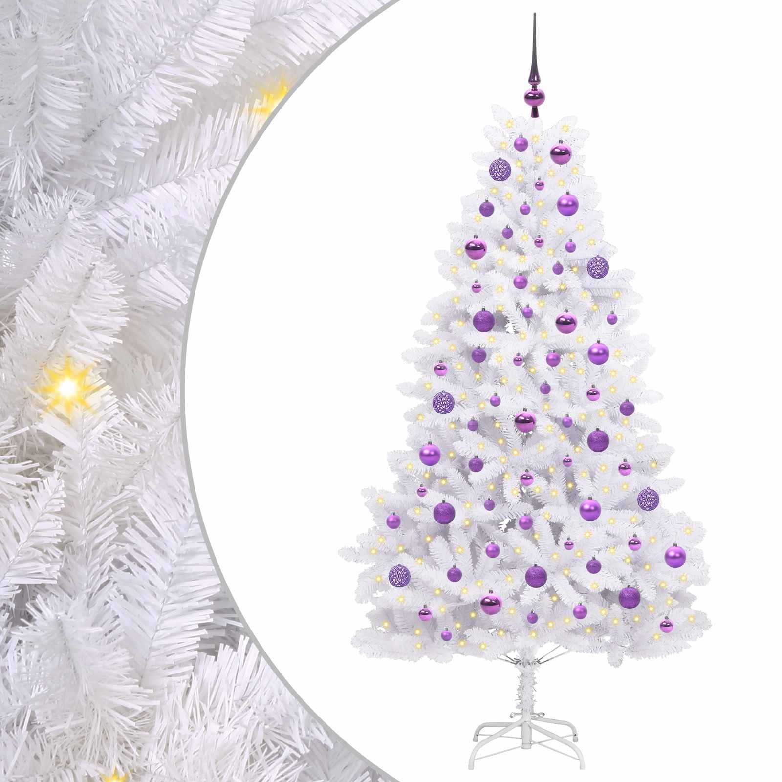 Vidaxl - Sapin de Noël Artificiel à Branches Articulées Blanc 180 cm vidaXL 3426600 - Image 2