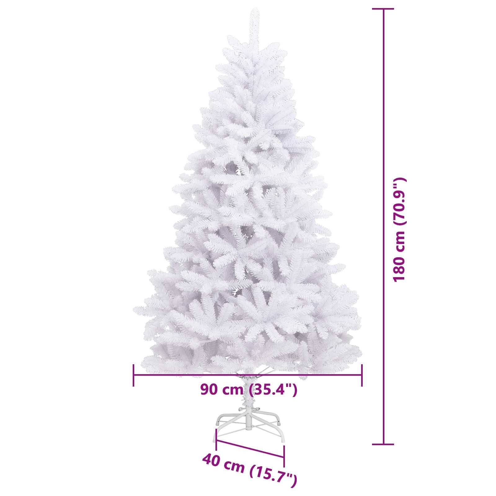 Vidaxl - Sapin de Noël Artificiel à Branches Articulées Blanc 180 cm vidaXL 3426600 - Image 3